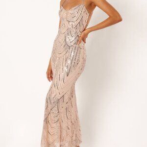 Petal & Pup Marilyn Midi Dress – Gold, Size M